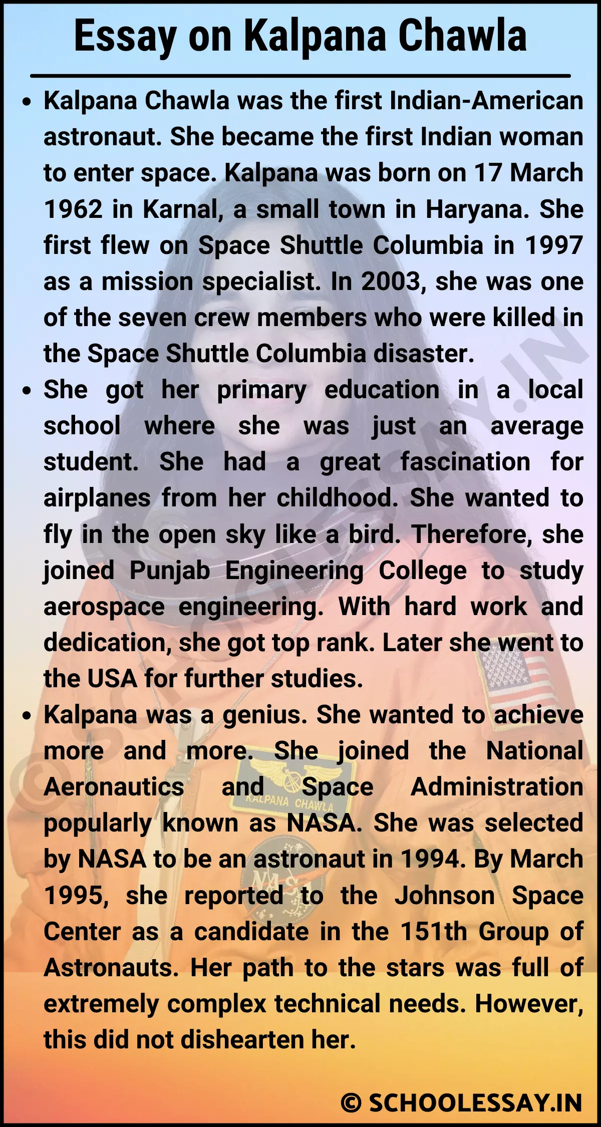 Essay on Kalpana Chawla