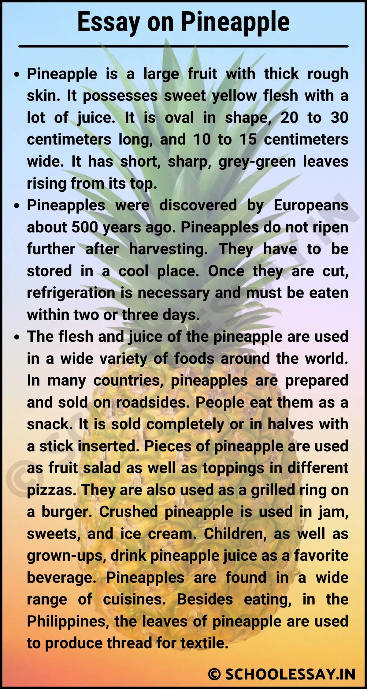 Essay on Pineapple