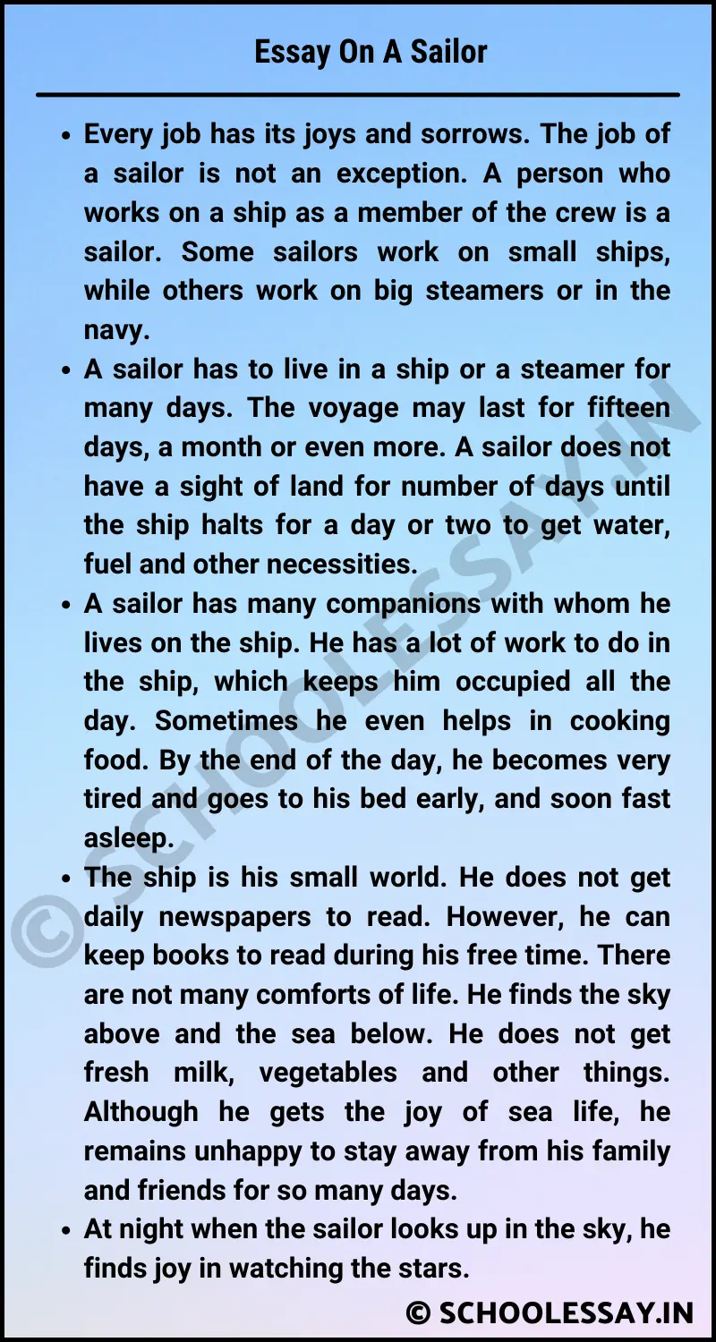 Essay On A Sailor