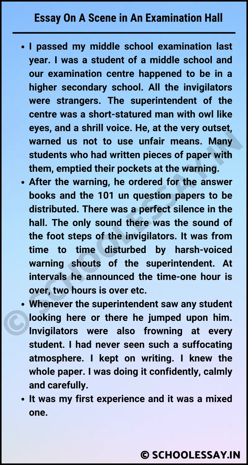 Essay On A Scene in An Examination Hall