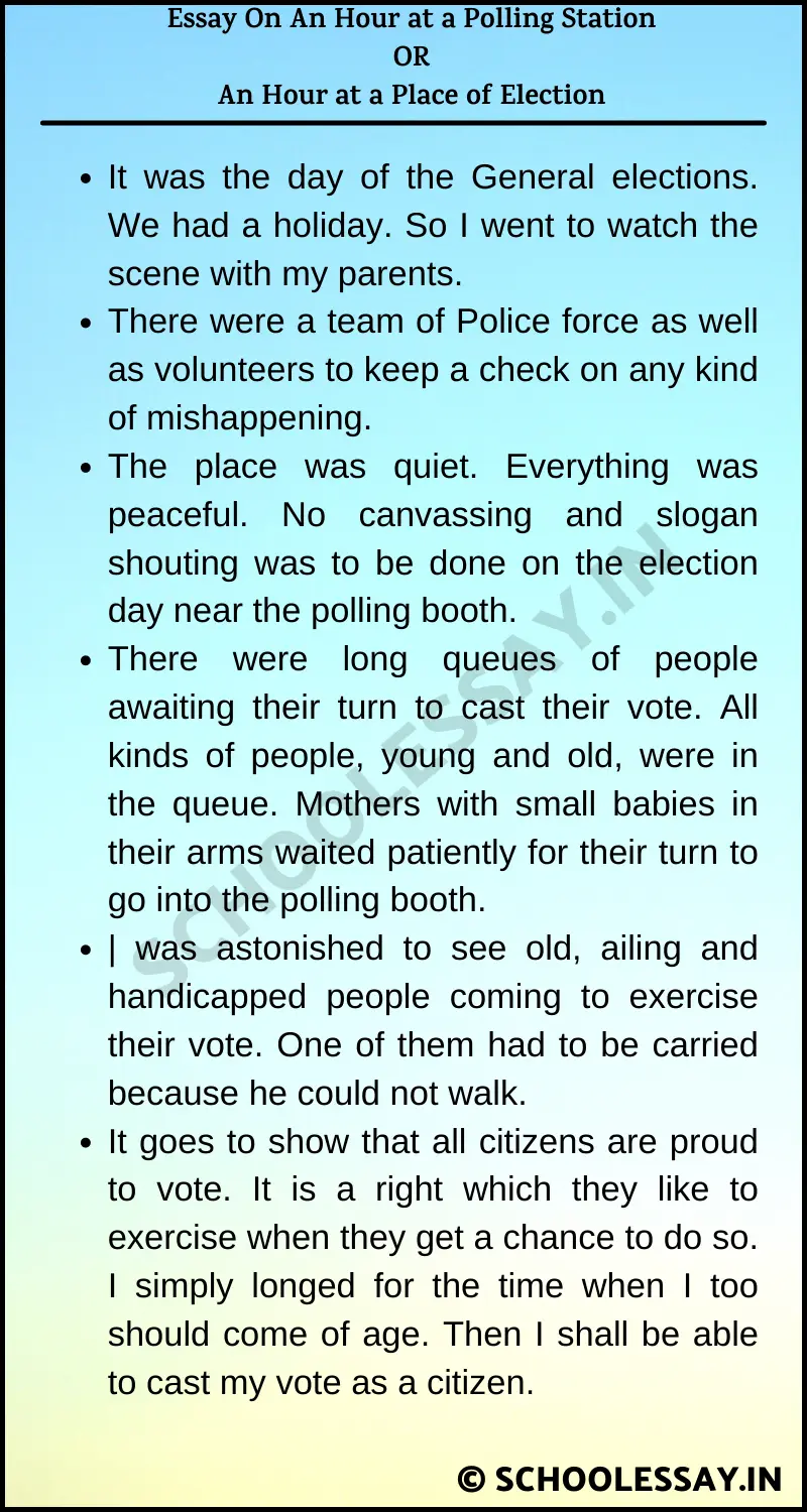 Essay On An Hour at a Polling Station