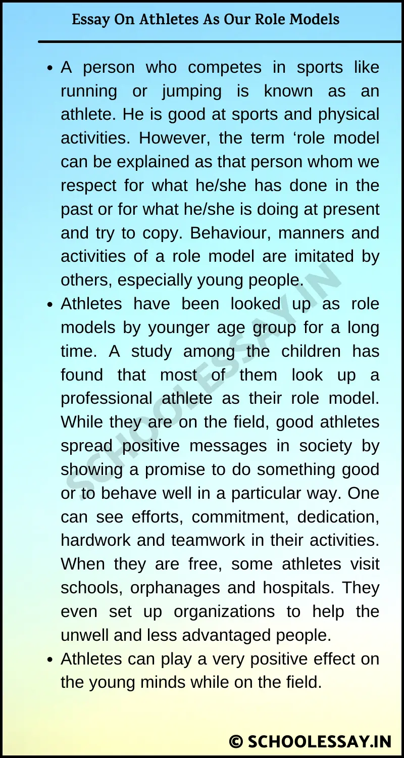  Essay On Athletes As Our Role Models