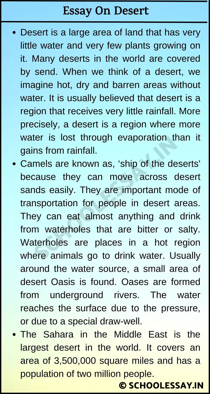 Essay On Desert