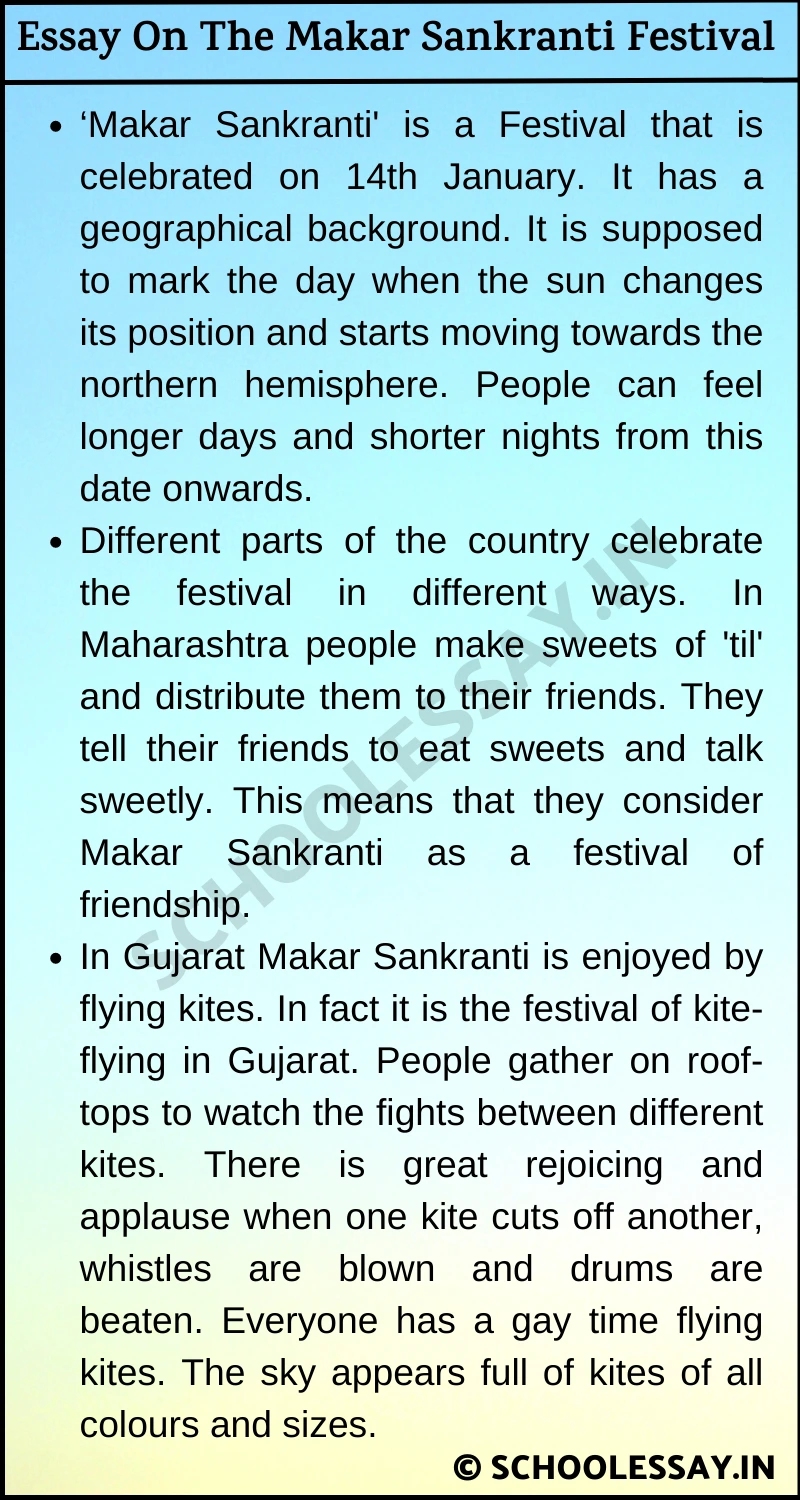 Essay On The Makar Sankranti Festival