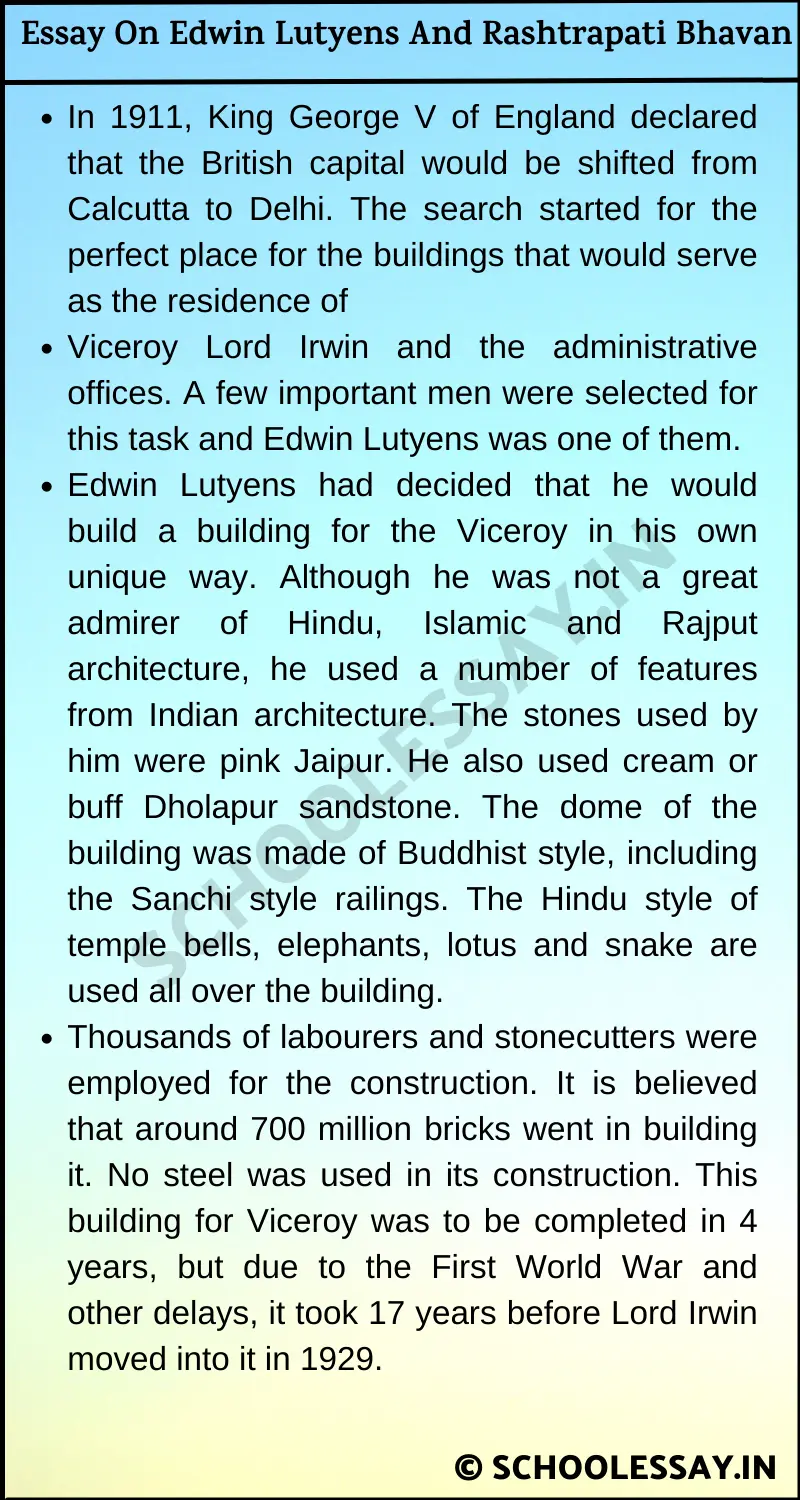 Essay On Edwin Lutyens And Rashtrapati Bhavan