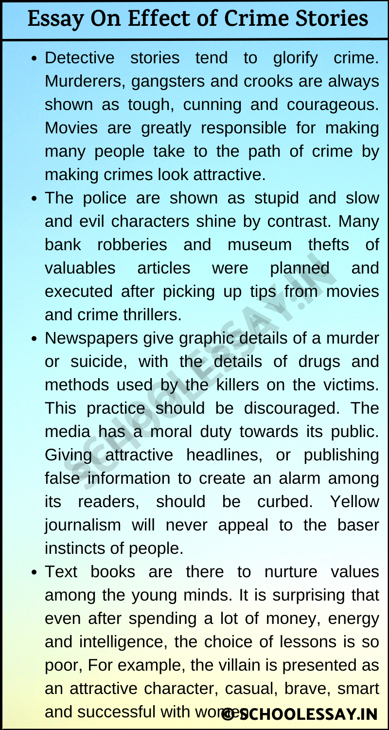 Essay On Effect of Crime Stories
