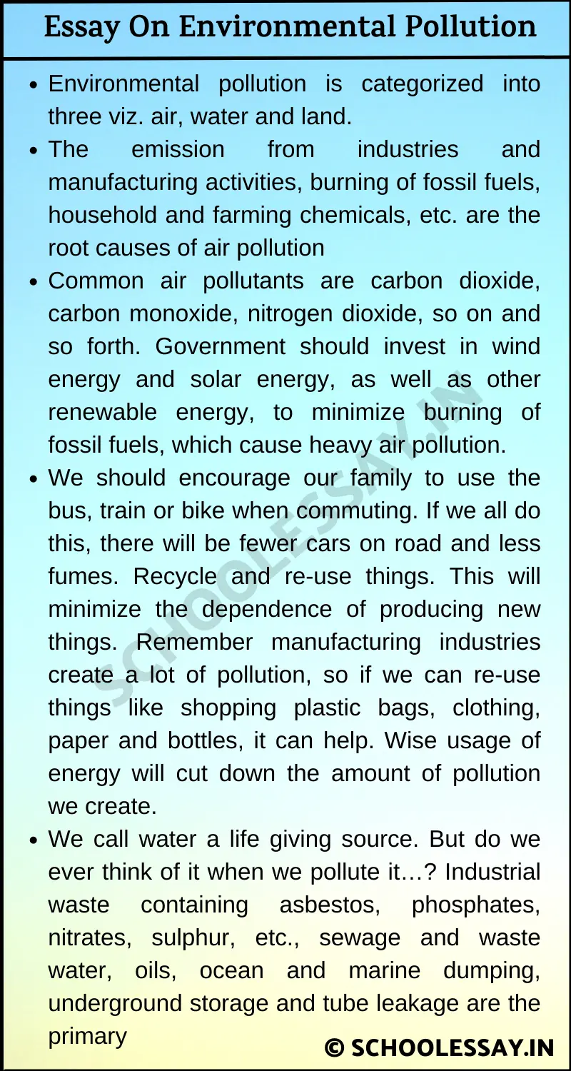 Essay On Environmental Pollution
