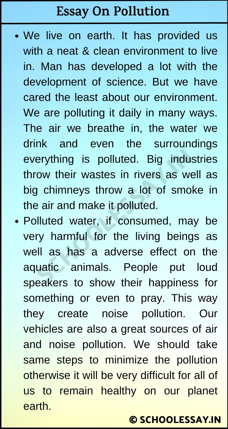 Essay On Pollution