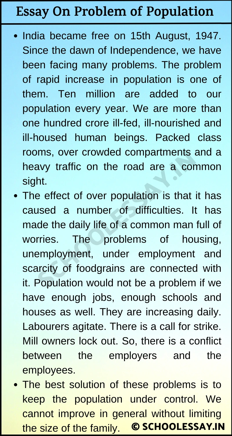 Essay On Problem of Population