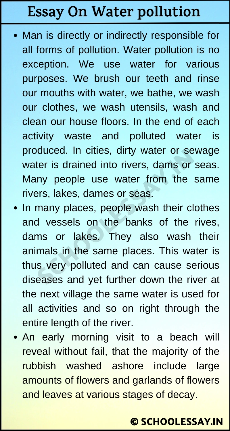 Essay On Water pollution