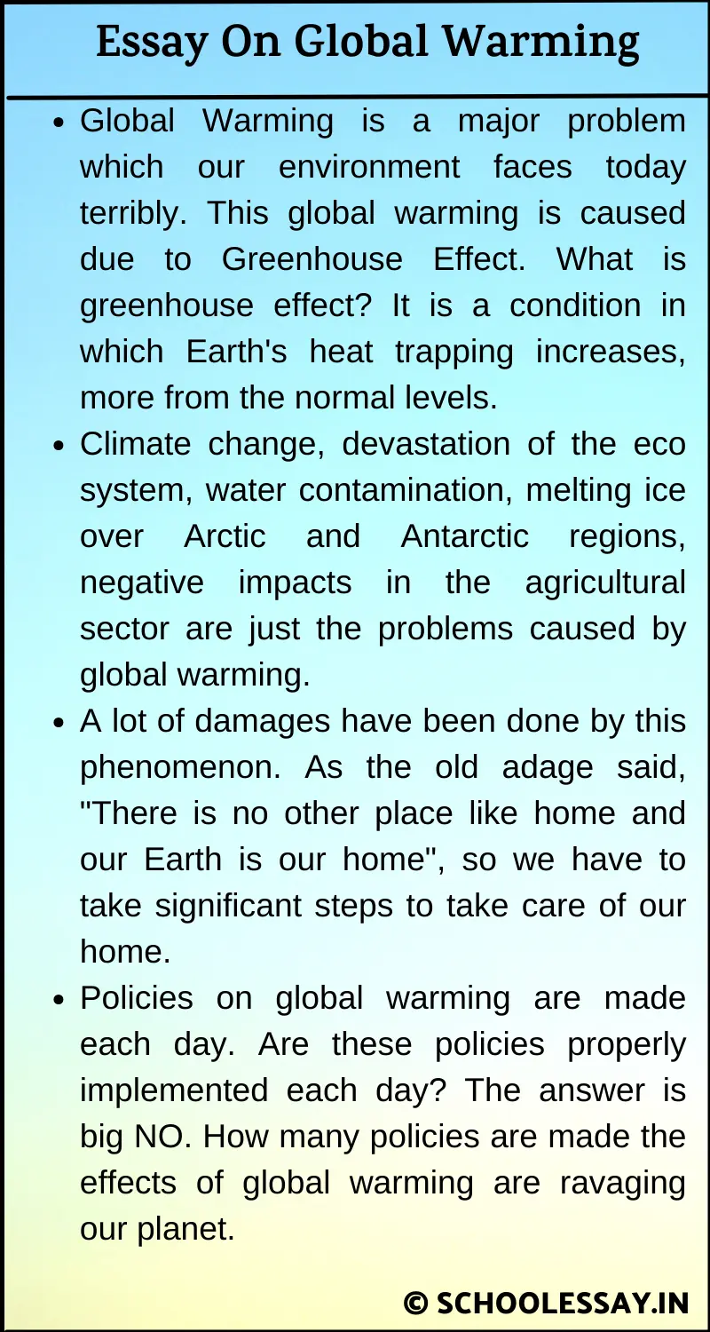 Essay On Global Warming