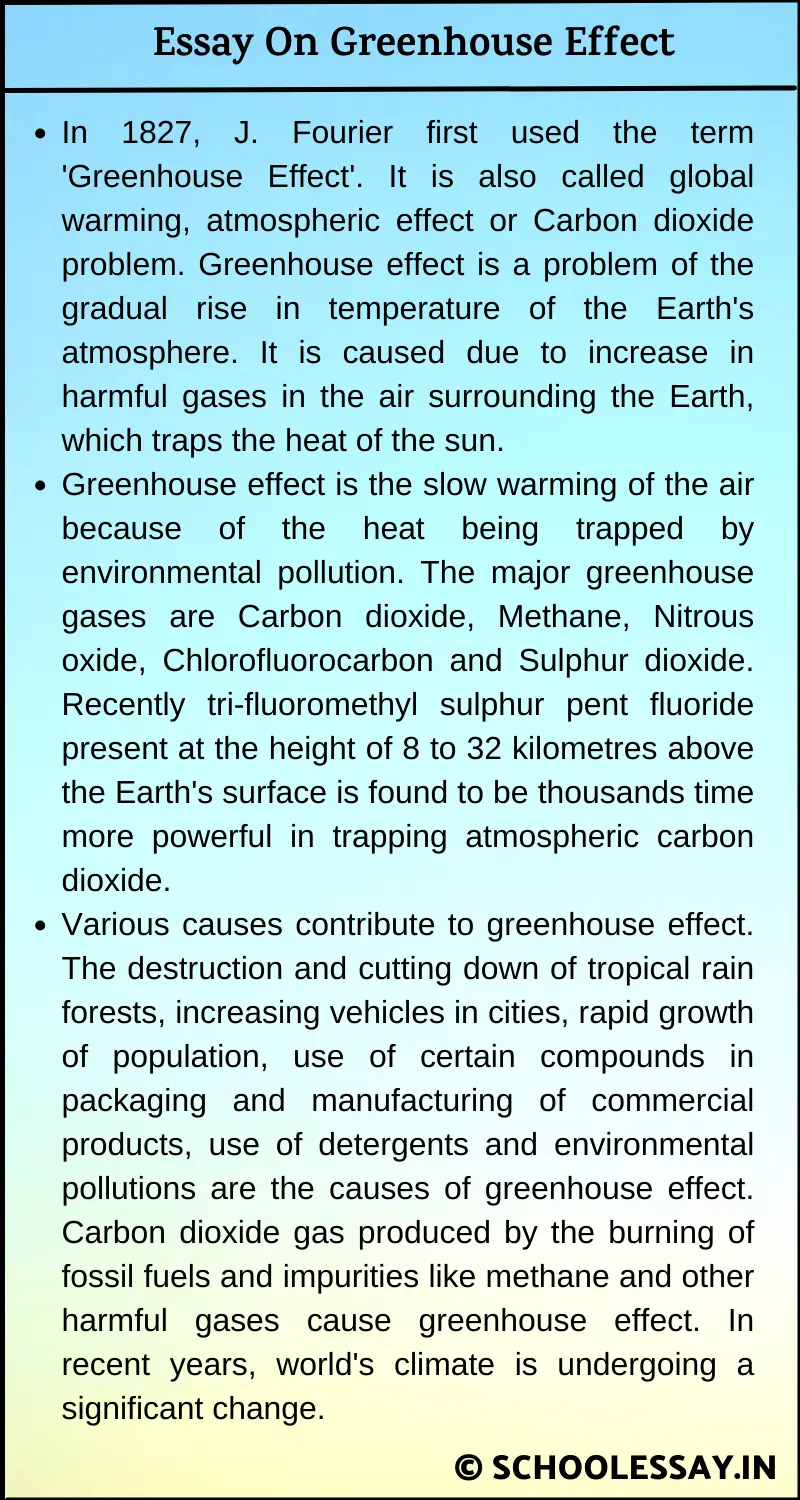 Essay On Greenhouse Effect