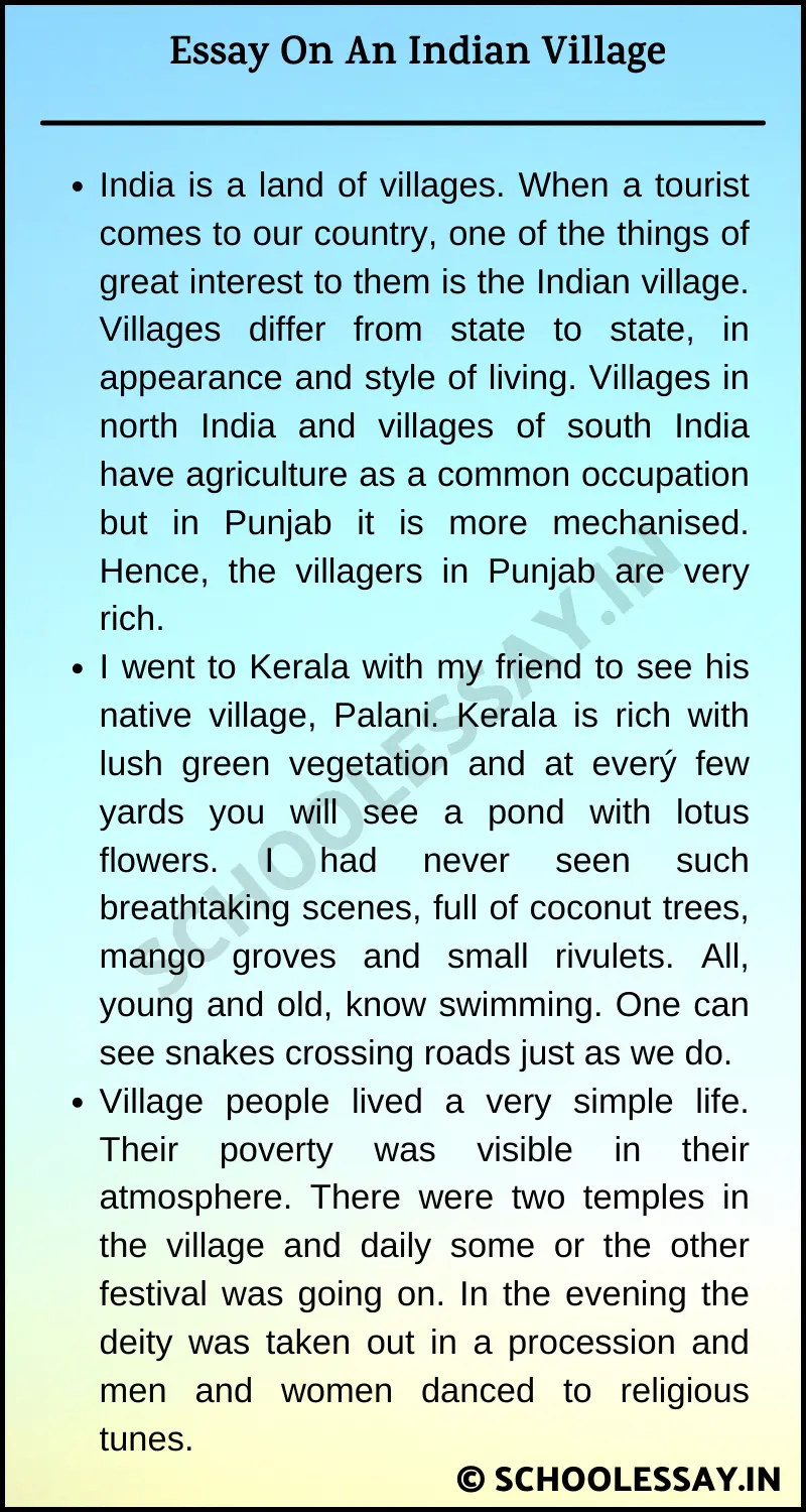 changing village in india essay