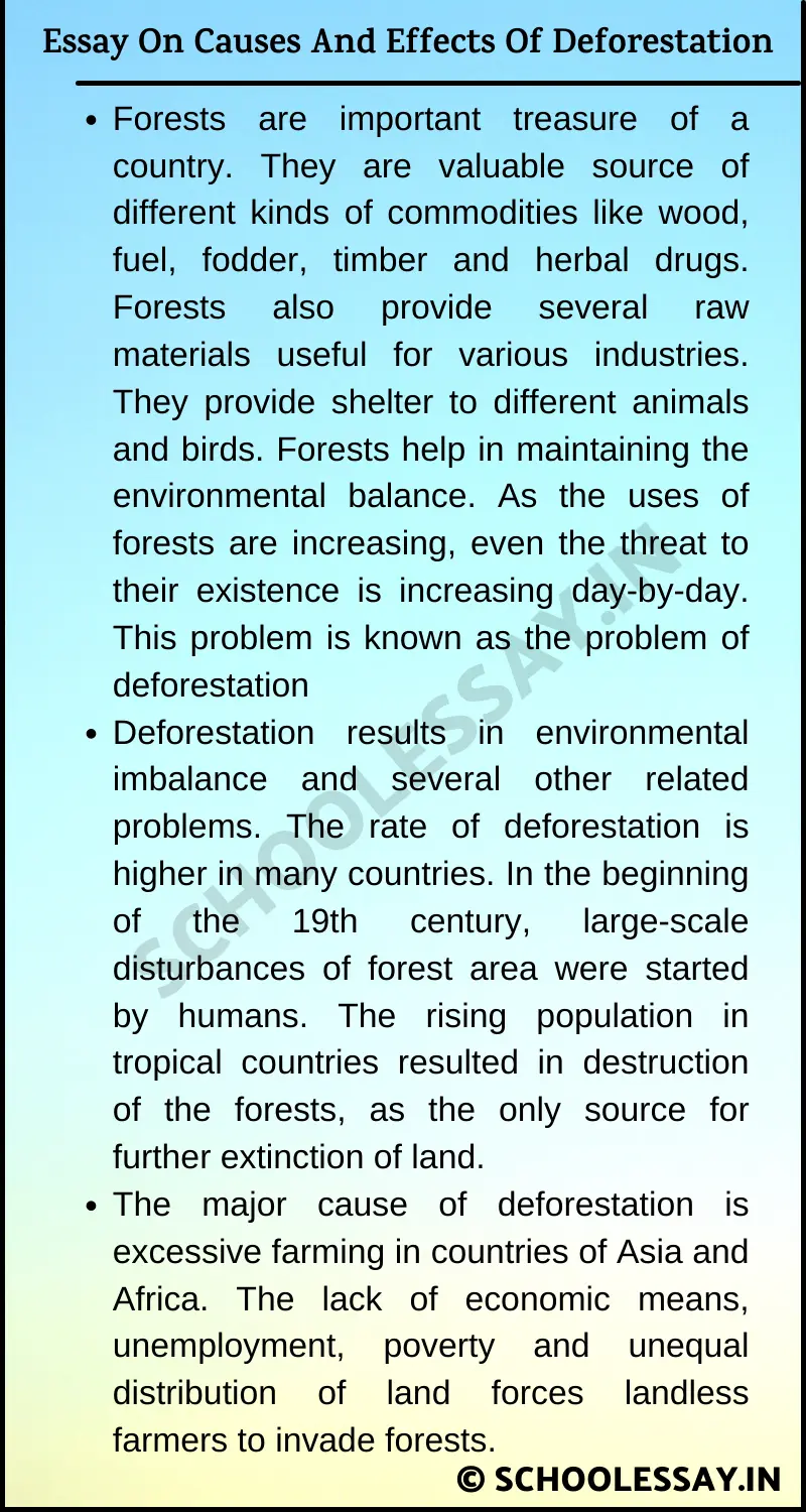 essay on deforestation in 250 words pdf