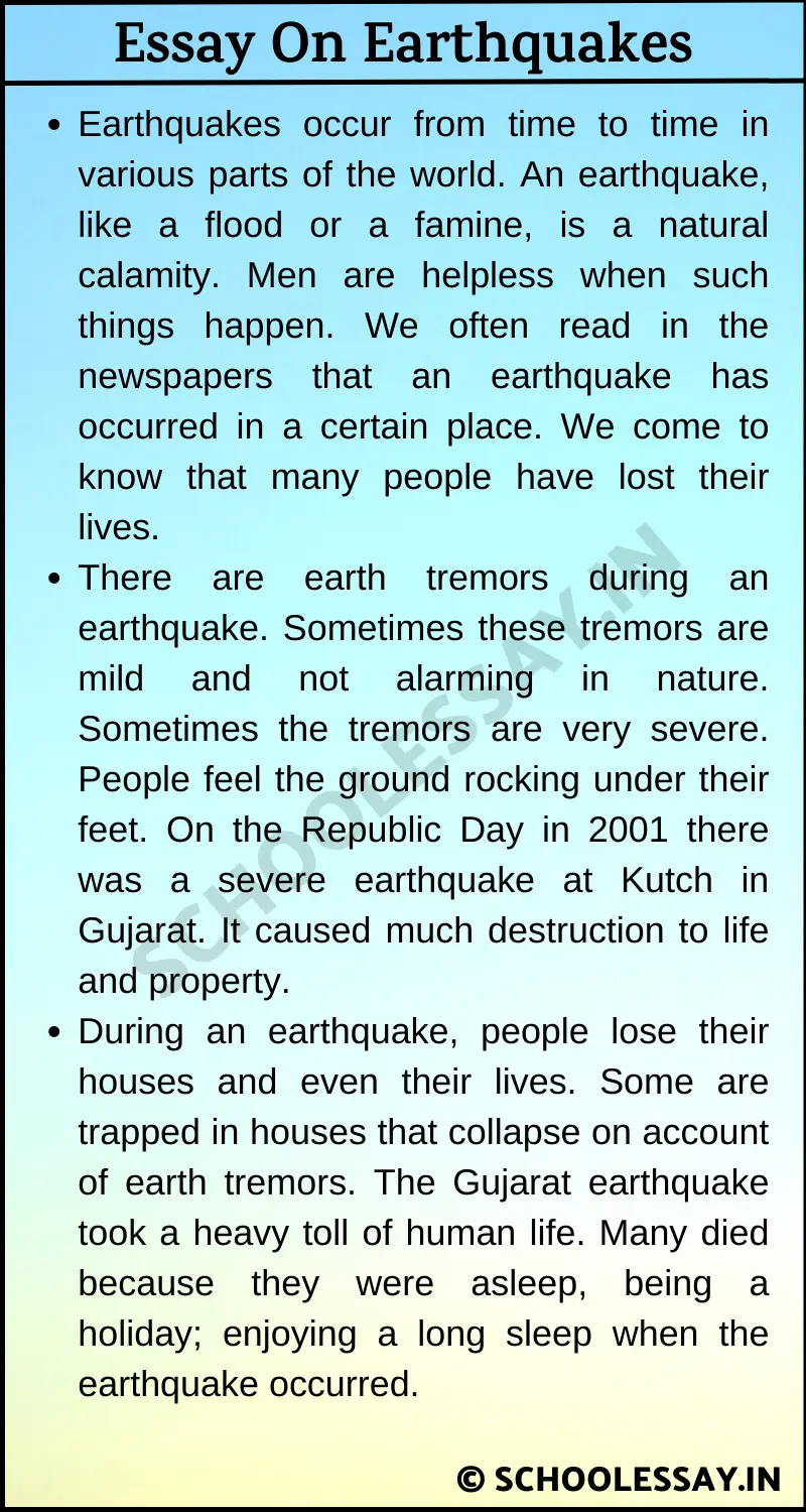 introduction essay about earthquakes