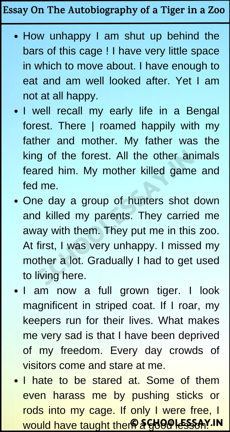 autobiography of tiger essay
