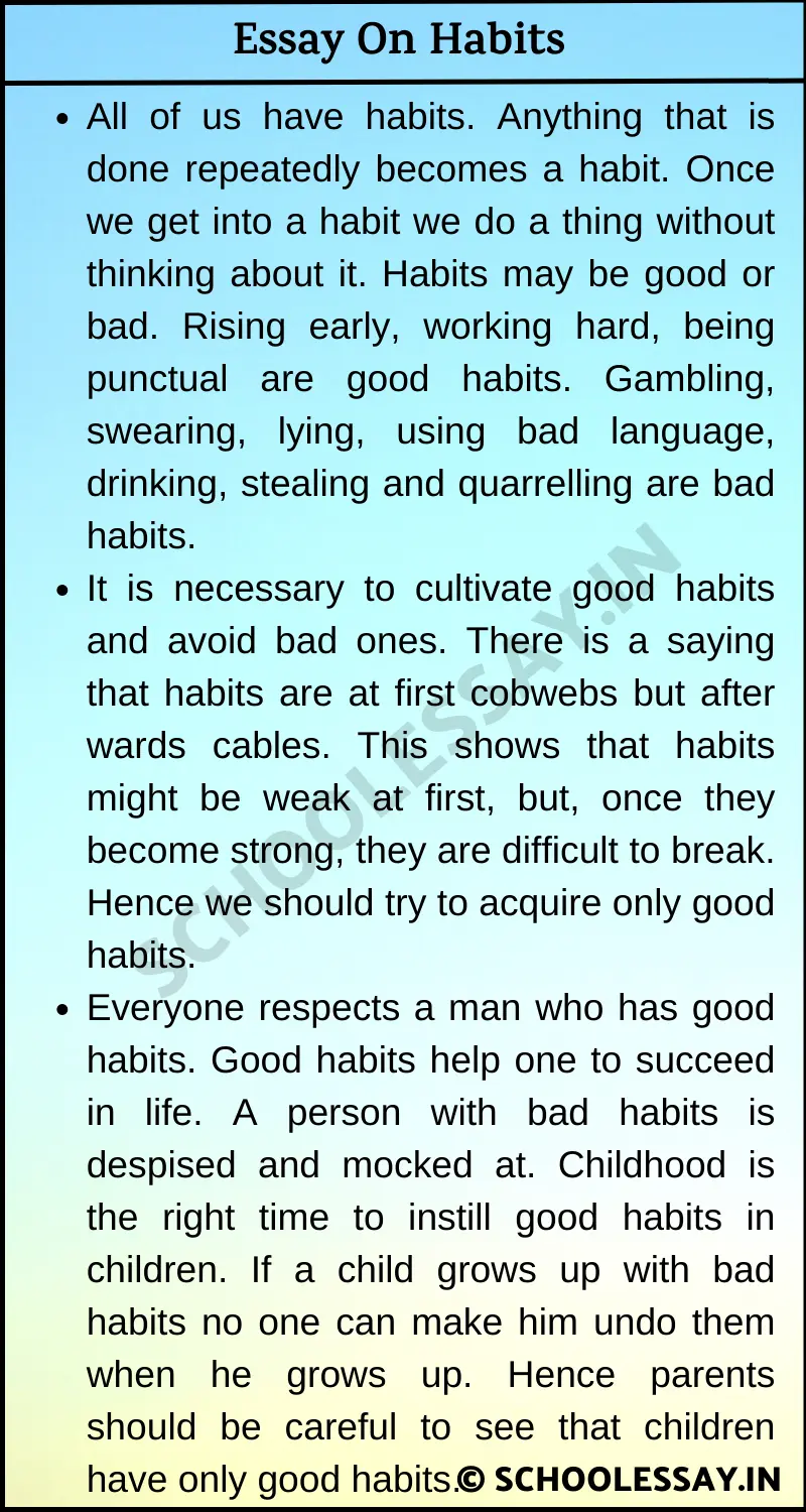 essay on good habits