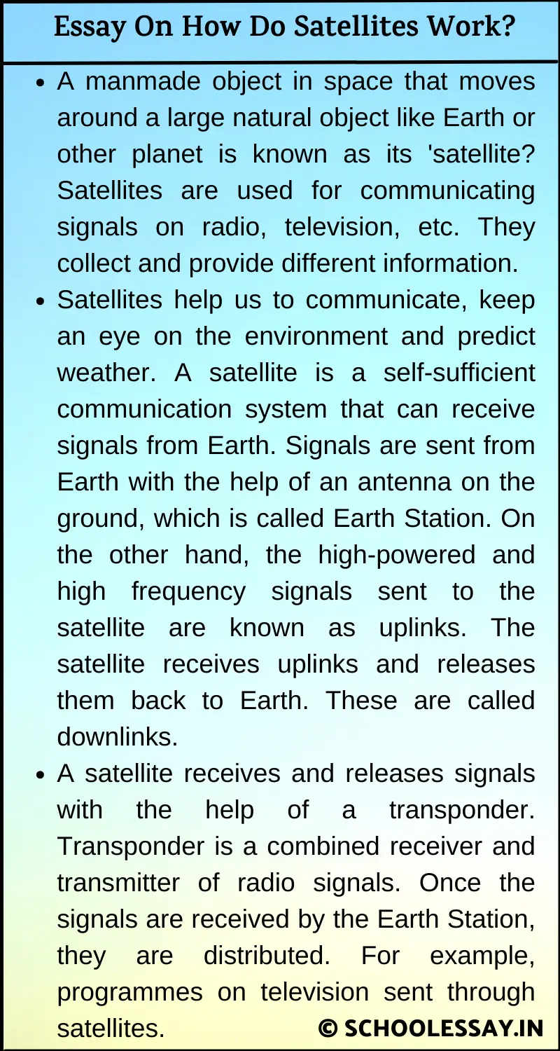 Essay On How Do Satellites Work
