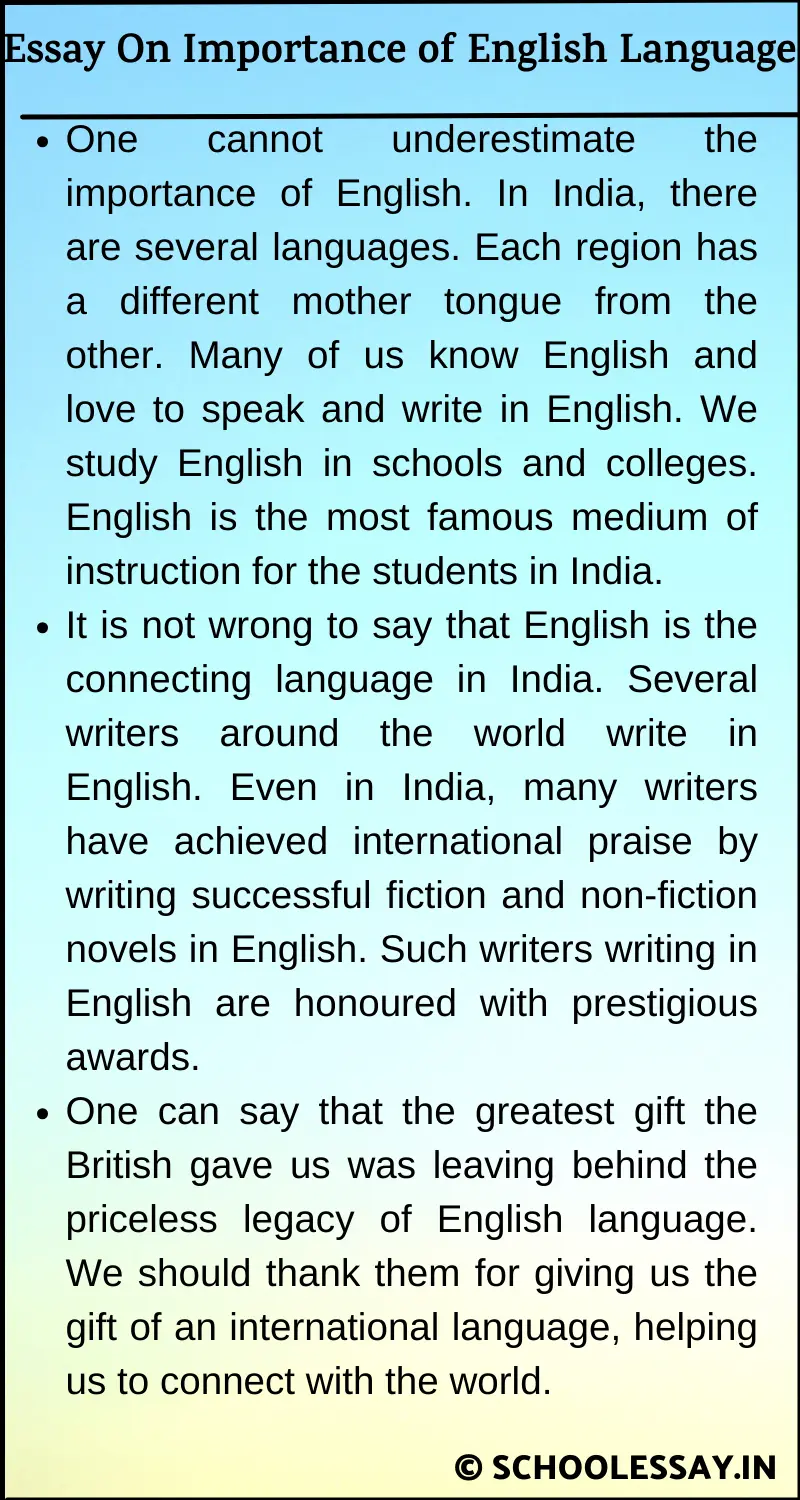 Essay On Importance of English Language
