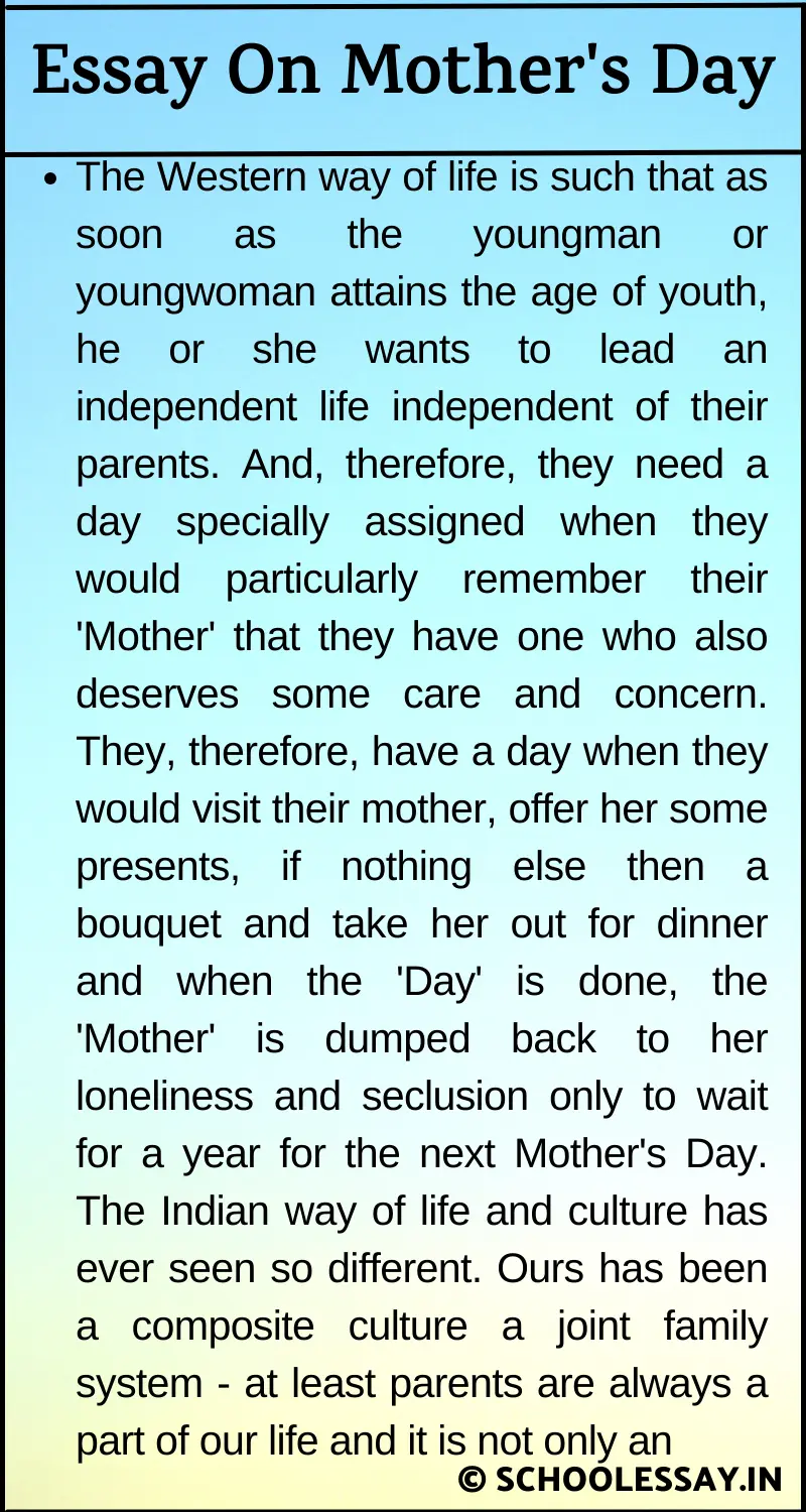 Essay On Mother's Day