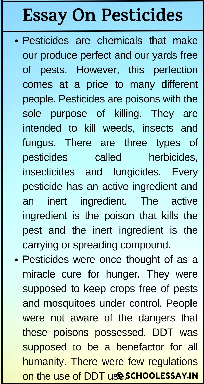 Essay On Pesticides