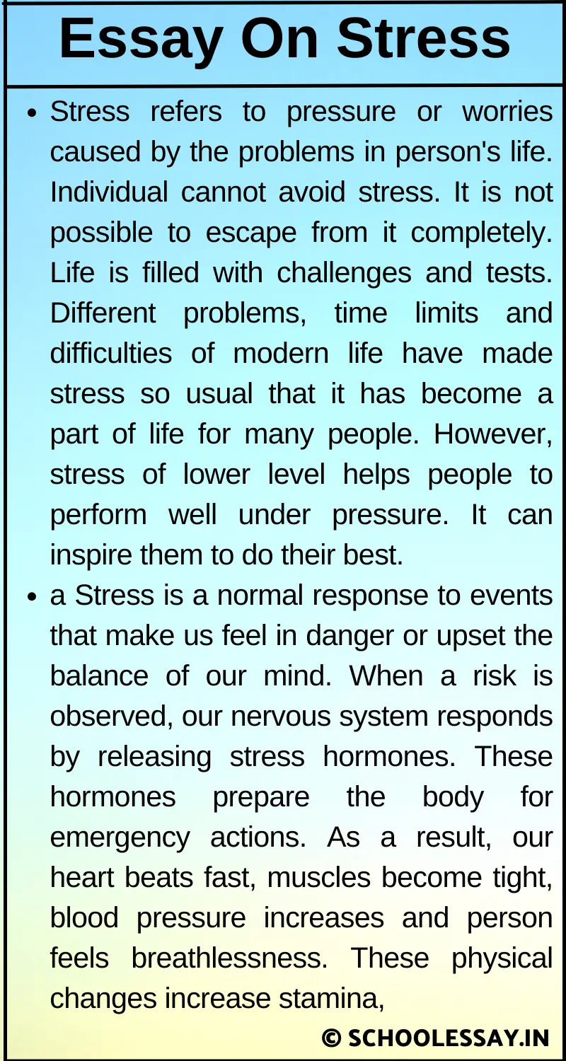 Essay On Stress