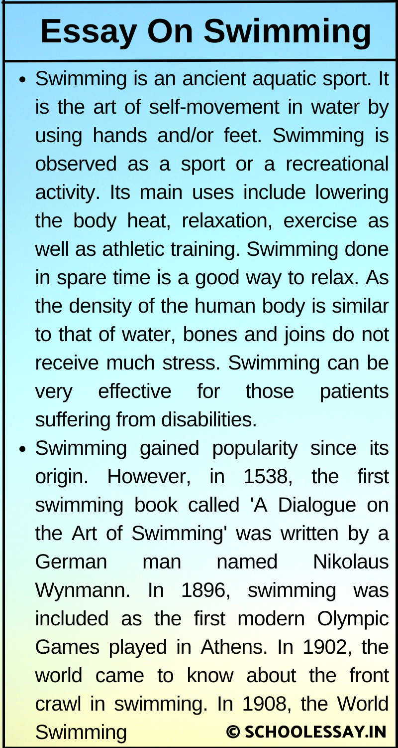 Essay On Swimming